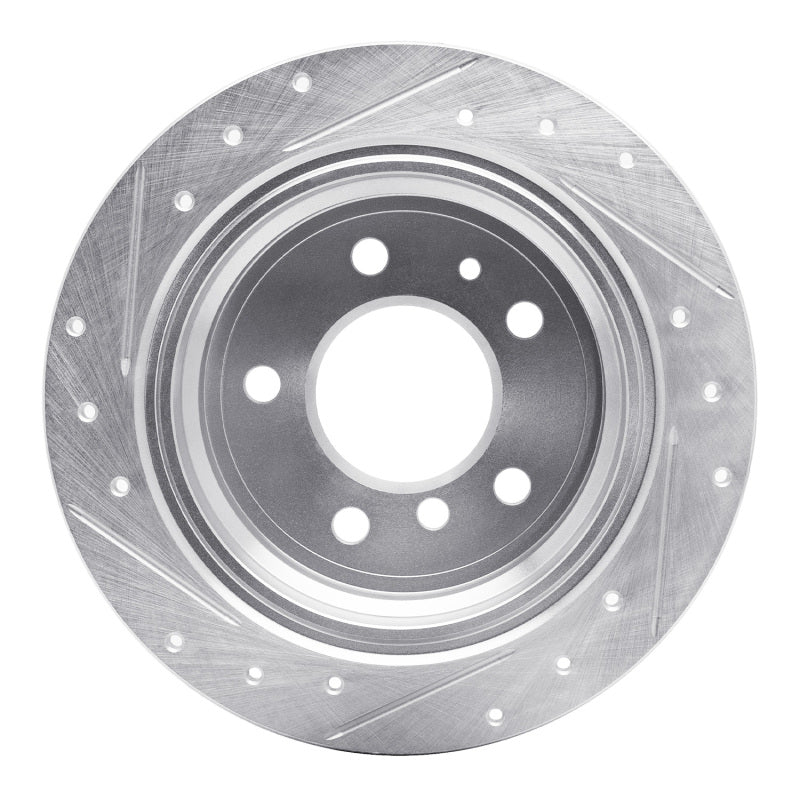 R1 81-86 BMW 733I Rear Right Drilled & Slotted Silver Brake Rotor-Brake Rotors - Slot & Drilled-Grocery Getter Performance