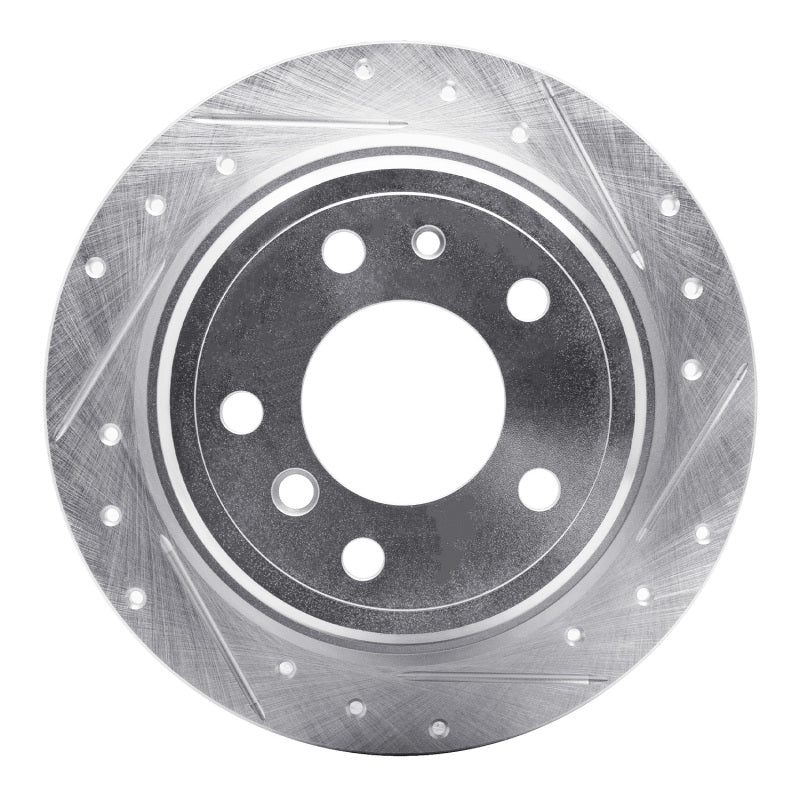R1 81-86 BMW 733I Rear Right Drilled & Slotted Silver Brake Rotor-Brake Rotors - Slot & Drilled-Grocery Getter Performance
