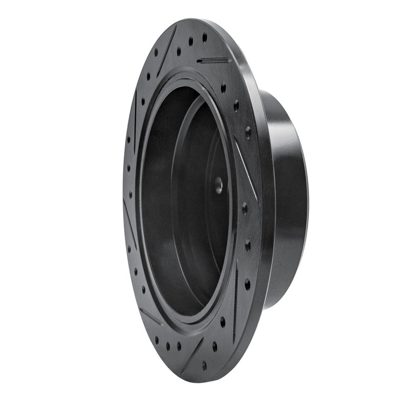 R1 81-86 BMW 735I Rear Right Drilled & Slotted Black Brake Rotor-Brake Rotors - Slot & Drilled-Grocery Getter Performance