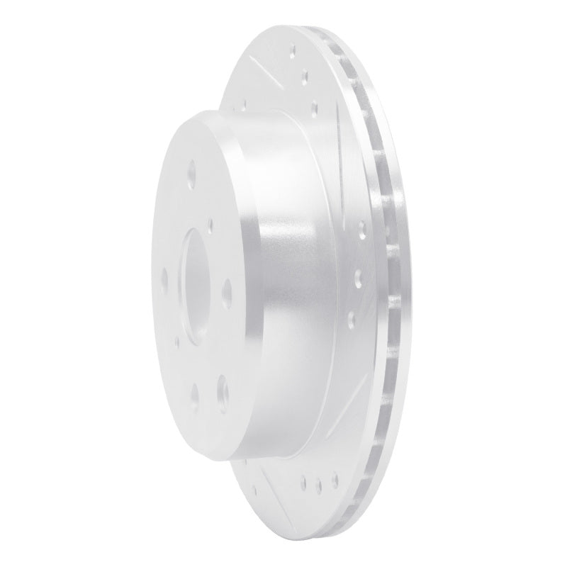 R1 82-85 Toyota Celica Rear Right Drilled & Slotted Silver Brake Rotor-Brake Rotors - Slot & Drilled-Grocery Getter Performance