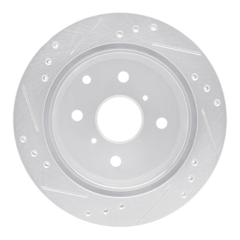 R1 82-85 Toyota Celica Rear Right Drilled & Slotted Silver Brake Rotor-Brake Rotors - Slot & Drilled-Grocery Getter Performance
