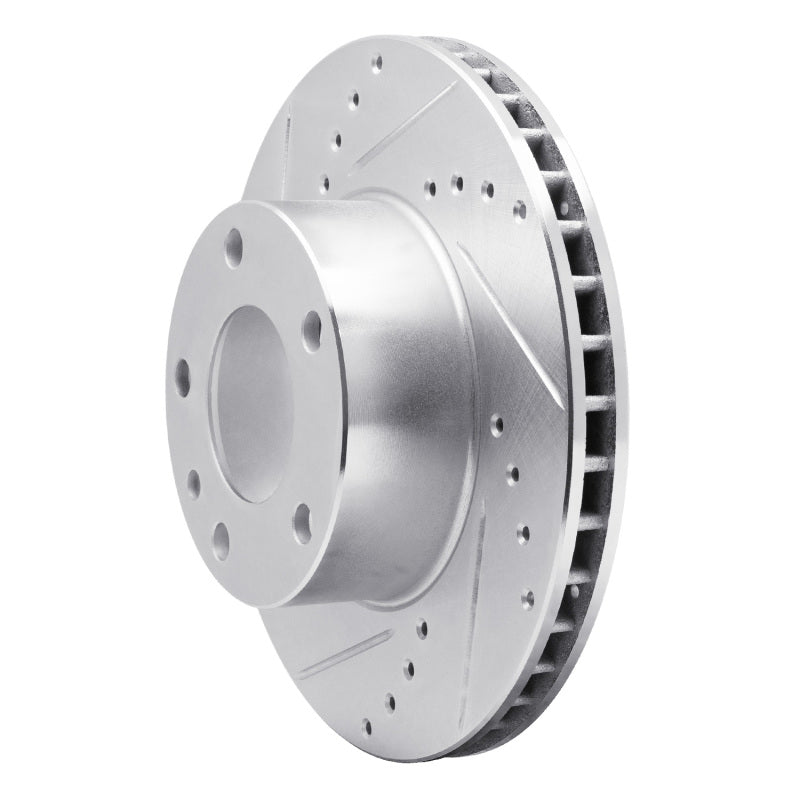 R1 82-86 BMW 735I Front Left Drilled & Slotted Silver Brake Rotor-Brake Rotors - Slot & Drilled-Grocery Getter Performance