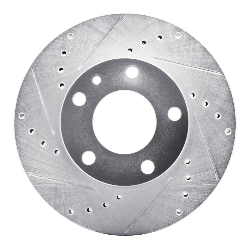 R1 82-86 BMW 735I Front Left Drilled & Slotted Silver Brake Rotor-Brake Rotors - Slot & Drilled-Grocery Getter Performance