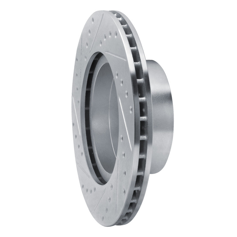 R1 82-88 BMW 528E Front Right Drilled & Slotted Silver Brake Rotor-Brake Rotors - Slot & Drilled-Grocery Getter Performance