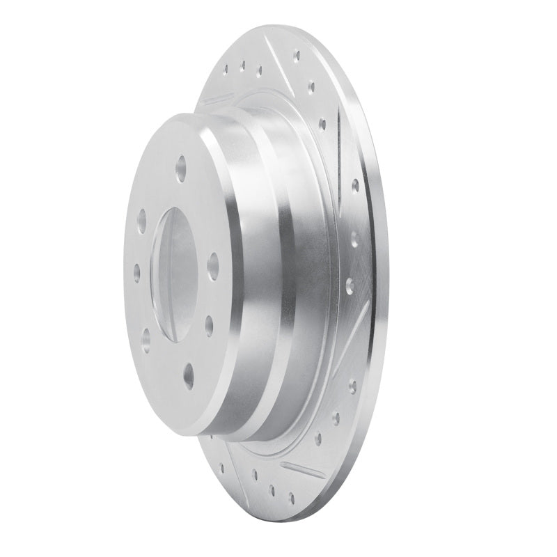 R1 82-89 BMW 528E Rear Right Drilled & Slotted Silver Brake Rotor-Brake Rotors - Slot & Drilled-Grocery Getter Performance