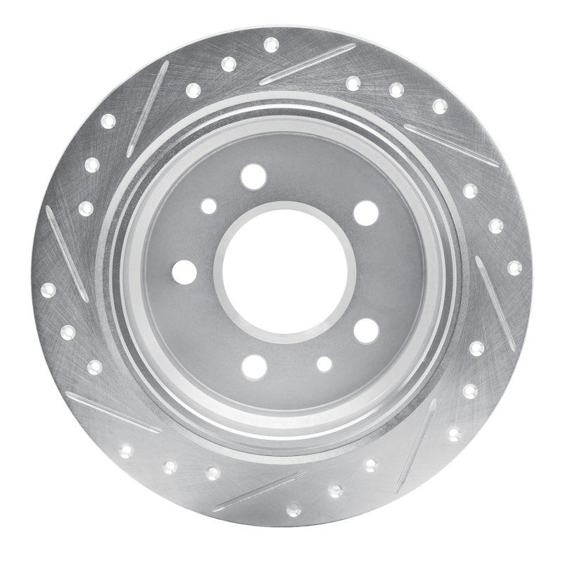 R1 82-89 BMW 528E Rear Right Drilled & Slotted Silver Brake Rotor-Brake Rotors - Slot & Drilled-Grocery Getter Performance