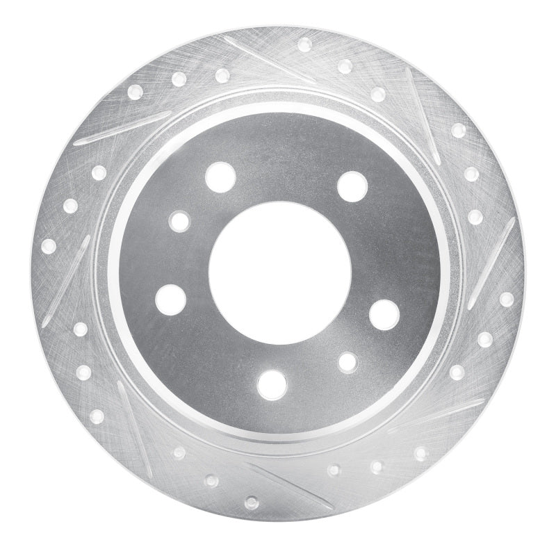 R1 82-89 BMW 528E Rear Right Drilled & Slotted Silver Brake Rotor-Brake Rotors - Slot & Drilled-Grocery Getter Performance