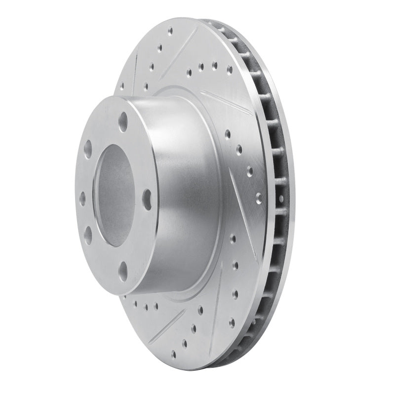 R1 82-89 BMW 535I Front Left Drilled & Slotted Silver Brake Rotor-Brake Rotors - Slot & Drilled-Grocery Getter Performance