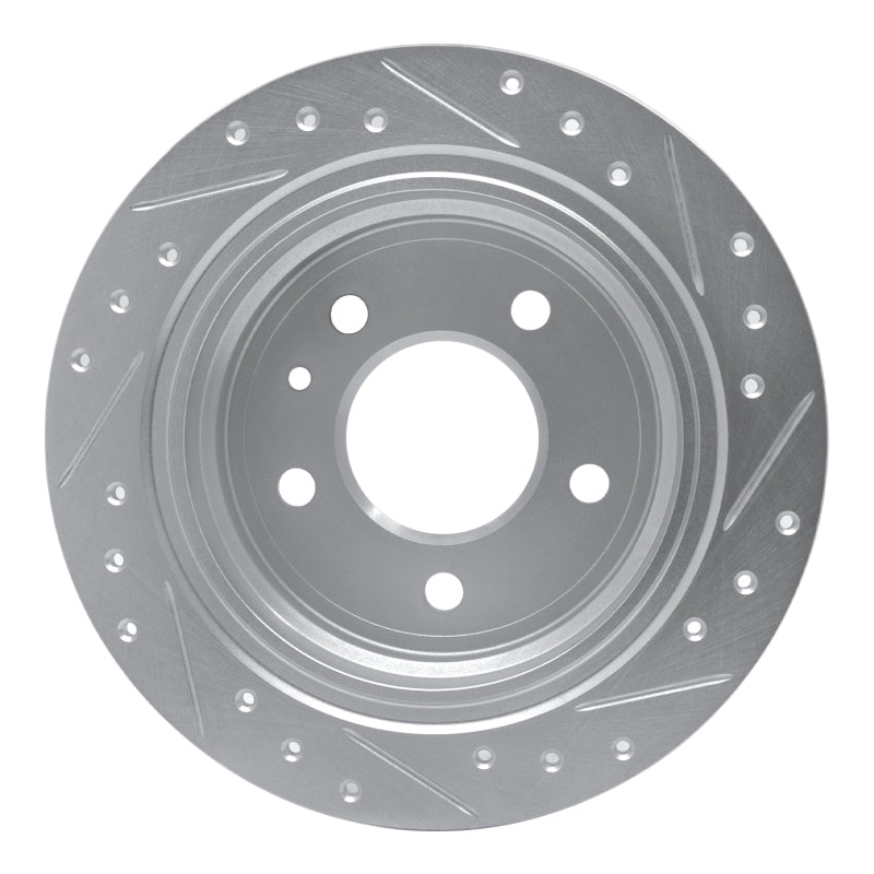 R1 82-89 BMW 633CSI Rear Left Drilled & Slotted Silver Brake Rotor-Brake Rotors - Slot & Drilled-Grocery Getter Performance