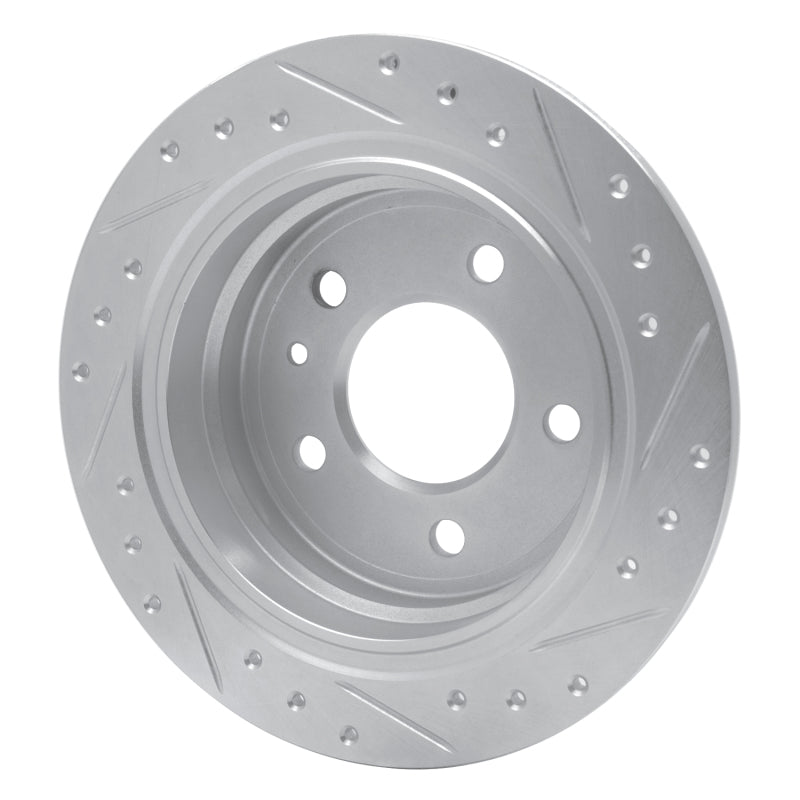 R1 82-89 BMW 633CSI Rear Left Drilled & Slotted Silver Brake Rotor-Brake Rotors - Slot & Drilled-Grocery Getter Performance
