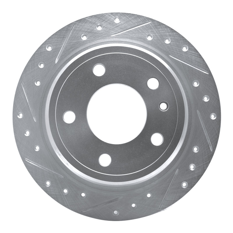 R1 82-89 BMW 633CSI Rear Left Drilled & Slotted Silver Brake Rotor-Brake Rotors - Slot & Drilled-Grocery Getter Performance