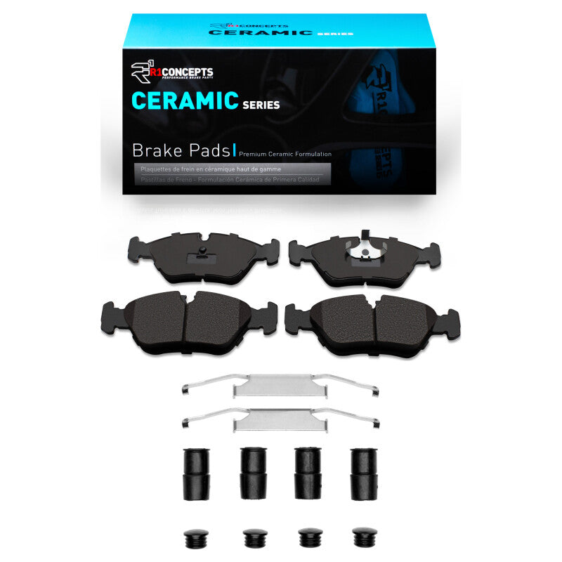 R1 82-91 BMW 524TD Front Ceramic Pads & Hardware Kit-Brake Pads - OE-Grocery Getter Performance