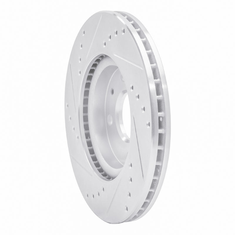 R1 83-83 Mazda 626 Front Right Drilled & Slotted Silver Brake Rotor-Brake Rotors - Slot & Drilled-Grocery Getter Performance