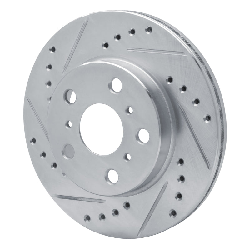 R1 83-86 Toyota Camry Front Left Drilled & Slotted Silver Brake Rotor-Brake Rotors - Slot & Drilled-Grocery Getter Performance