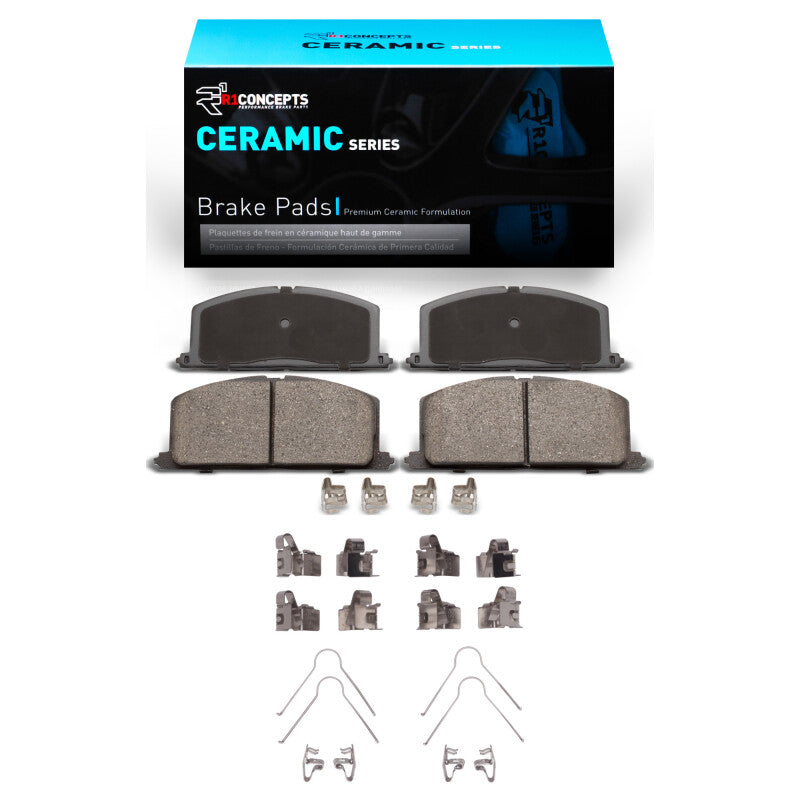 R1 83-99 Chevrolet Nova Front Ceramic Brake Pads & Hardware Kit-Brake Pads - OE-Grocery Getter Performance