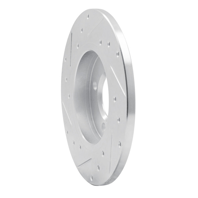 R1 84-85 BMW 318I Front Right Drilled & Slotted Silver Brake Rotor-Brake Rotors - Slot & Drilled-Grocery Getter Performance