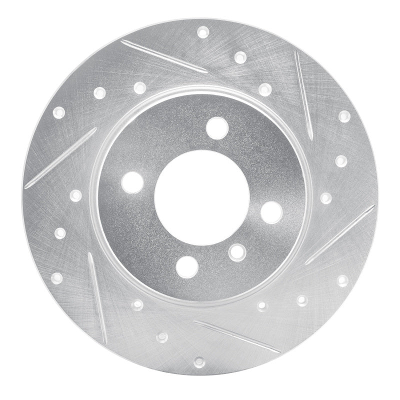 R1 84-85 BMW 318I Front Right Drilled & Slotted Silver Brake Rotor-Brake Rotors - Slot & Drilled-Grocery Getter Performance