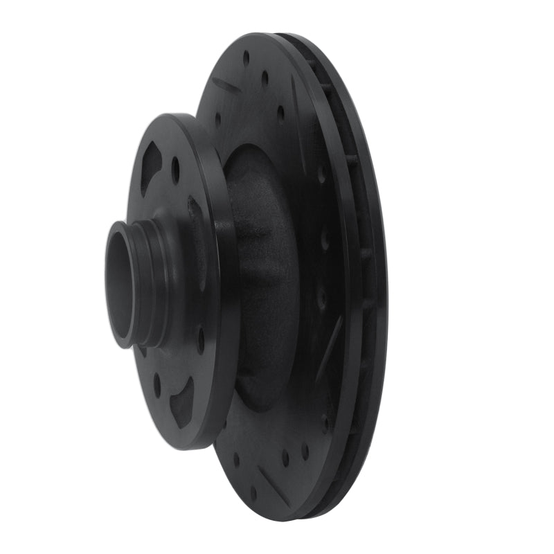 R1 84-85 Mazda RX-7 Front Right Drilled & Slotted Black Brake Rotor-Brake Rotors - Slot & Drilled-Grocery Getter Performance