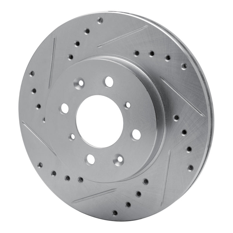 R1 84-85 Toyota Van Front Left Drilled & Slotted Silver Brake Rotor-Brake Rotors - Slot & Drilled-Grocery Getter Performance
