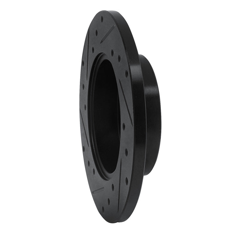 R1 84-88 Chevrolet Nova Front Right Drilled & Slotted Black Brake Rotor-Brake Rotors - Slot & Drilled-Grocery Getter Performance