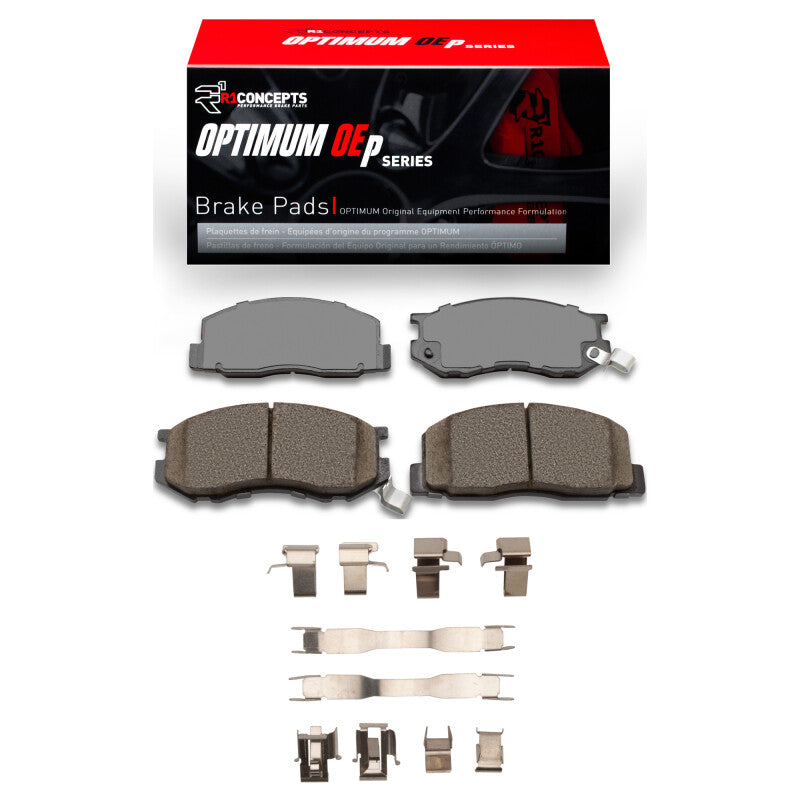 R1 84-89 Toyota Van Wagon Front Optimum OE Pads & Hardware Kit-Brake Pads - OE-Grocery Getter Performance