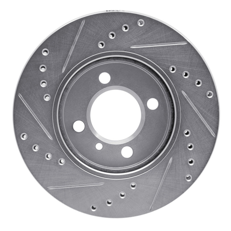 R1 84-91 BMW 325 Front Right Drilled & Slotted Silver Brake Rotor-Brake Rotors - Slot & Drilled-Grocery Getter Performance