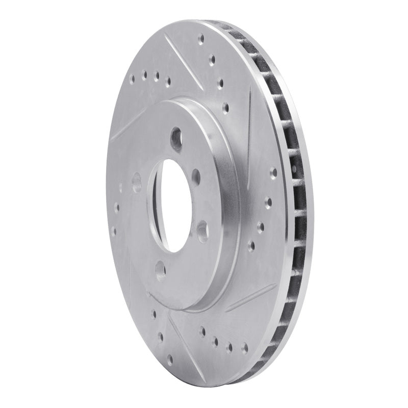 R1 84-91 BMW 325 Front Right Drilled & Slotted Silver Brake Rotor-Brake Rotors - Slot & Drilled-Grocery Getter Performance