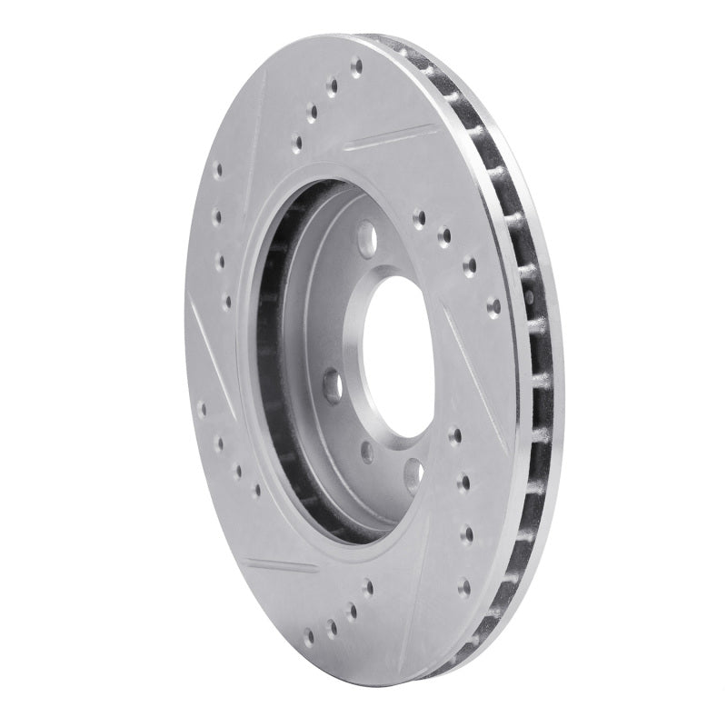R1 84-91 BMW 325 Front Right Drilled & Slotted Silver Brake Rotor-Brake Rotors - Slot & Drilled-Grocery Getter Performance