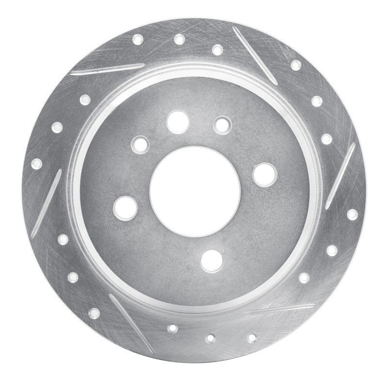 R1 84-91 BMW 325 Rear Right Drilled & Slotted Silver Brake Rotor-Brake Rotors - Slot & Drilled-Grocery Getter Performance
