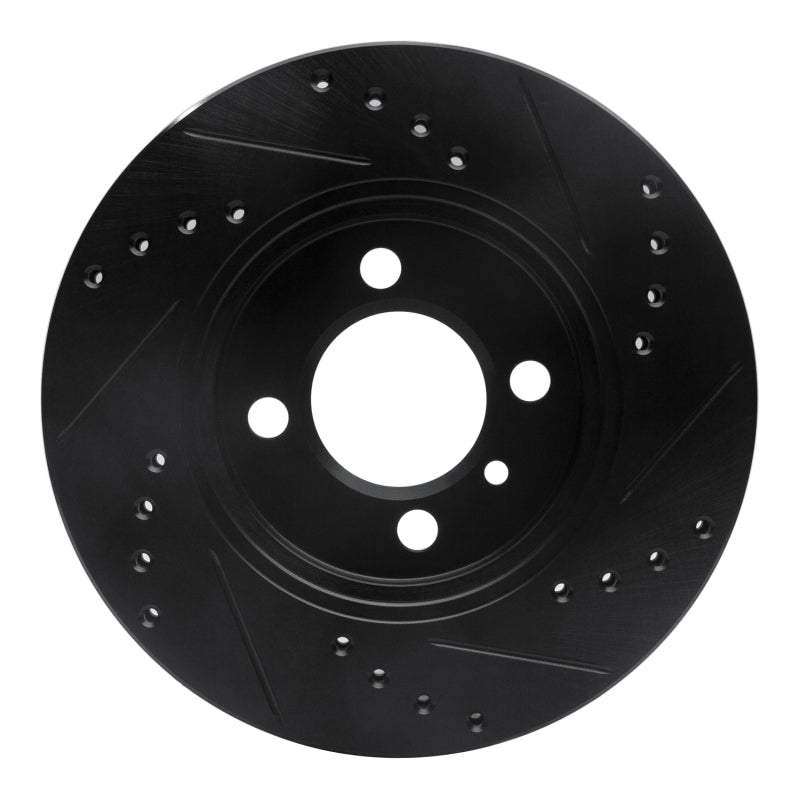 R1 84-91 BMW 325I (USA/Canada) Front Left Drilled & Slotted Black Brake Rotor-Brake Rotors - Slot & Drilled-Grocery Getter Performance