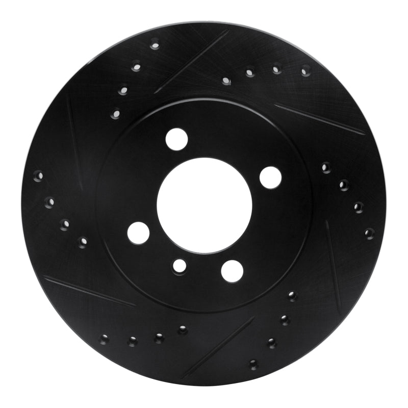 R1 84-91 BMW 325I (USA/Canada) Front Left Drilled & Slotted Black Brake Rotor-Brake Rotors - Slot & Drilled-Grocery Getter Performance