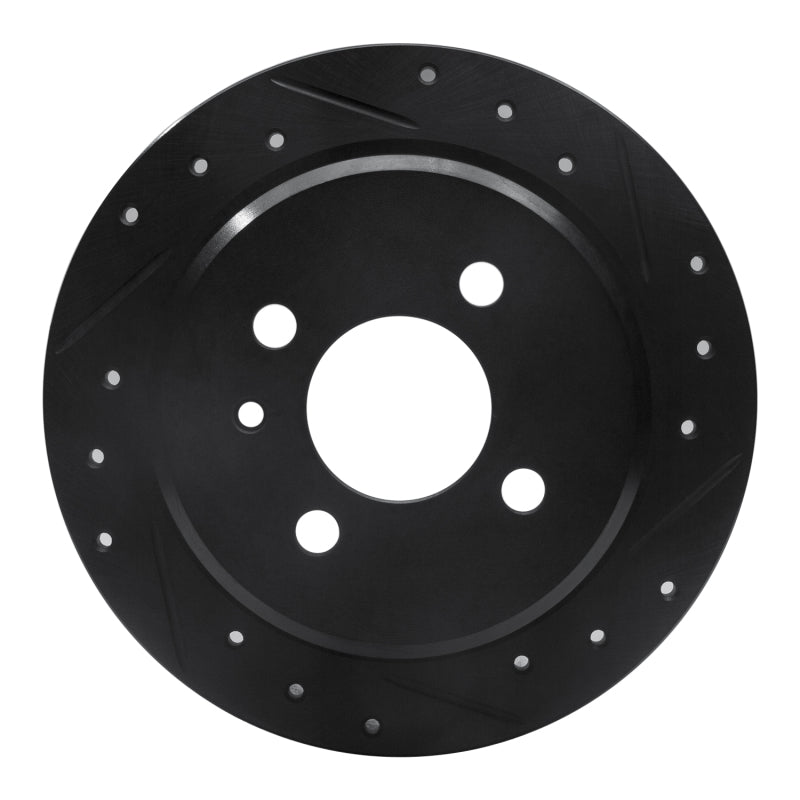 R1 84-91 BMW 325I (USA/Canada) Rear Right Drilled & Slotted Black Brake Rotor-Brake Rotors - Slot & Drilled-Grocery Getter Performance