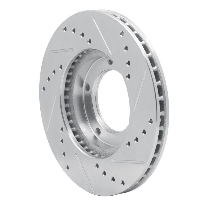 R1 84-95 Toyota Pickup Front Left Drilled & Slotted Silver Brake Rotor-Brake Rotors - Slot & Drilled-Grocery Getter Performance