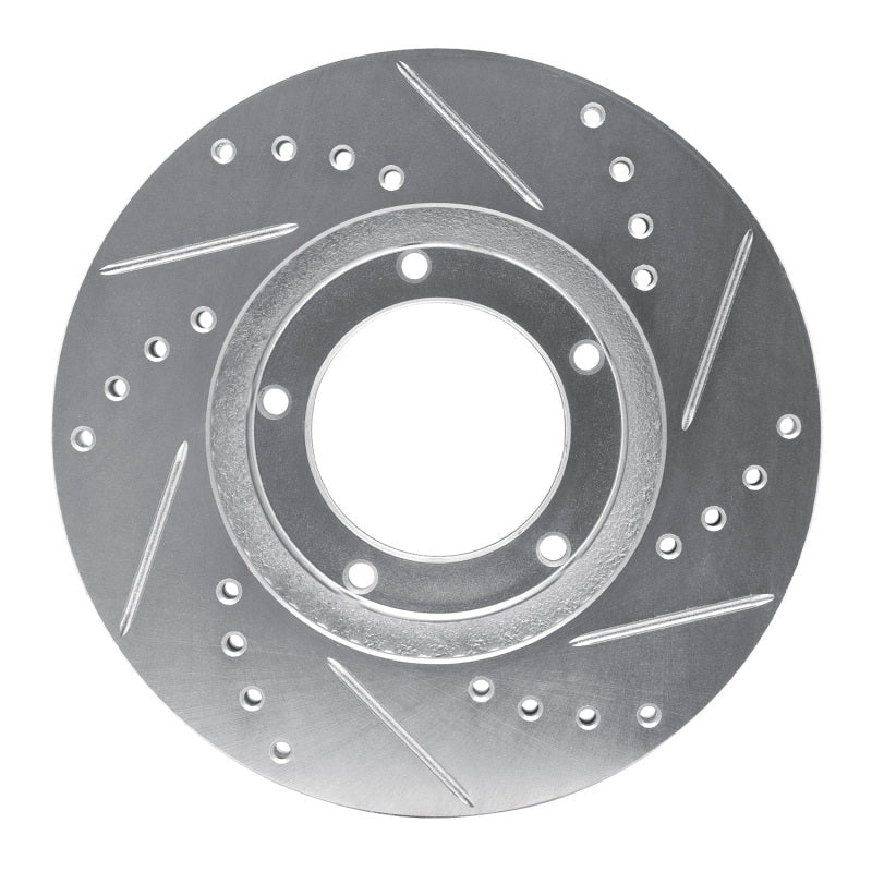 R1 84-95 Toyota Pickup Front Left Drilled & Slotted Silver Brake Rotor-Brake Rotors - Slot & Drilled-Grocery Getter Performance