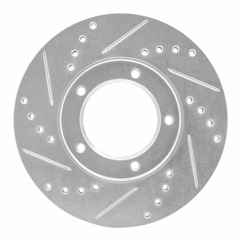 R1 84-95 Toyota Pickup Front Left Drilled & Slotted Silver Brake Rotor-Brake Rotors - Slot & Drilled-Grocery Getter Performance