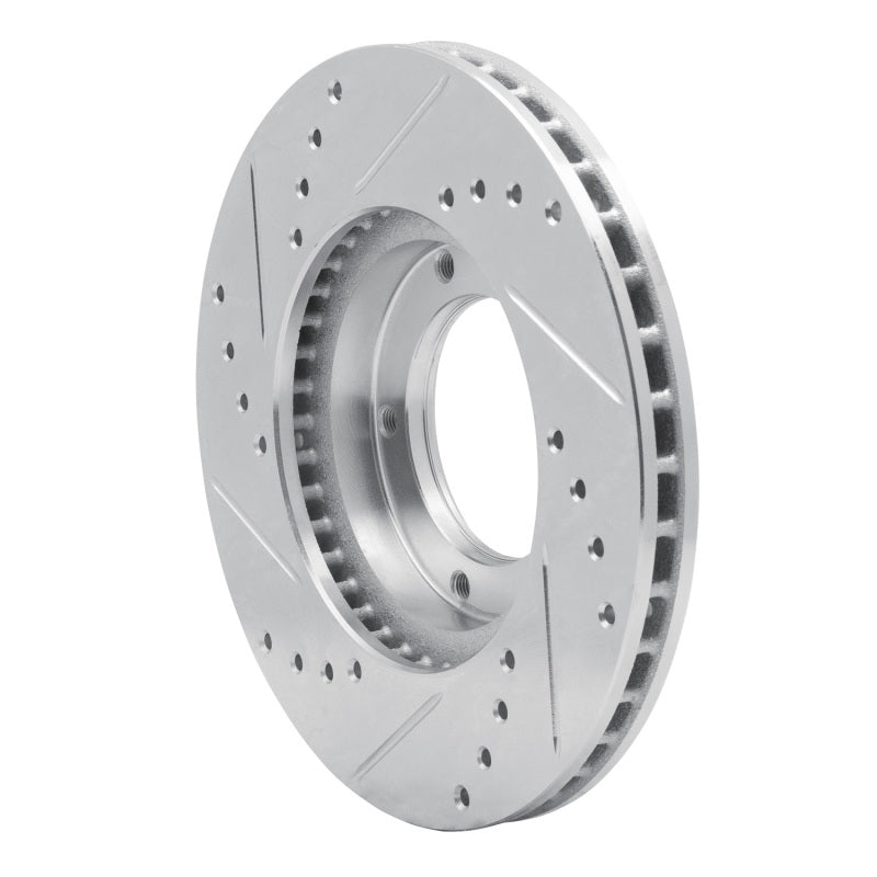 R1 84-95 Toyota Pickup Front Right Drilled & Slotted Silver Brake Rotor-Brake Rotors - Slot & Drilled-Grocery Getter Performance