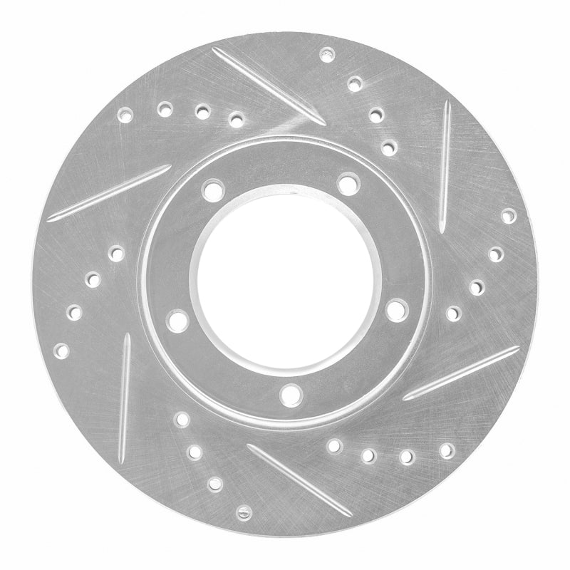R1 84-95 Toyota Pickup Front Right Drilled & Slotted Silver Brake Rotor-Brake Rotors - Slot & Drilled-Grocery Getter Performance