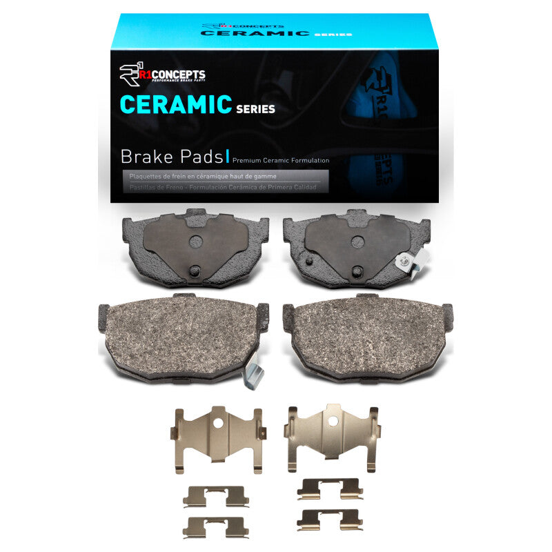 R1 85-09 Hyundai Elantra Rear Ceramic Brake Pads & Hardware Kit-Brake Pads - OE-Grocery Getter Performance