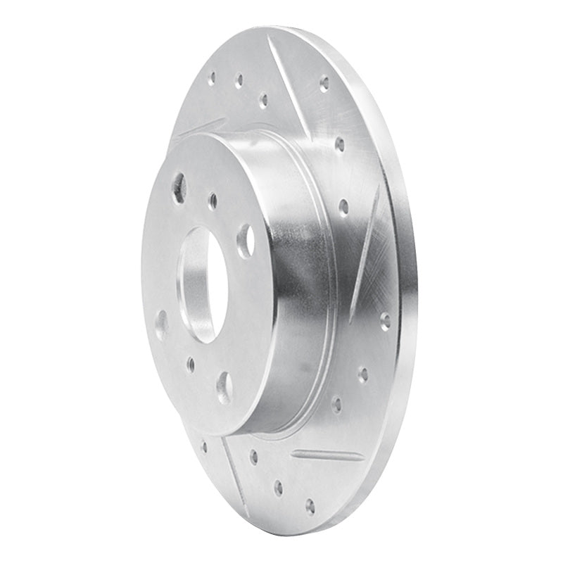 R1 85-86 Toyota MR2 Rear Right Drilled & Slotted Silver Brake Rotor-Brake Rotors - Slot & Drilled-Grocery Getter Performance