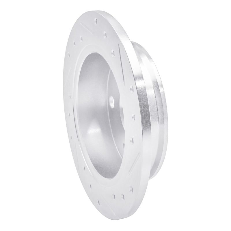 R1 85-87 Toyota Corolla (US/Canada) Rear Left Drilled & Slotted Silver Brake Rotor-Brake Rotors - Slot & Drilled-Grocery Getter Performance