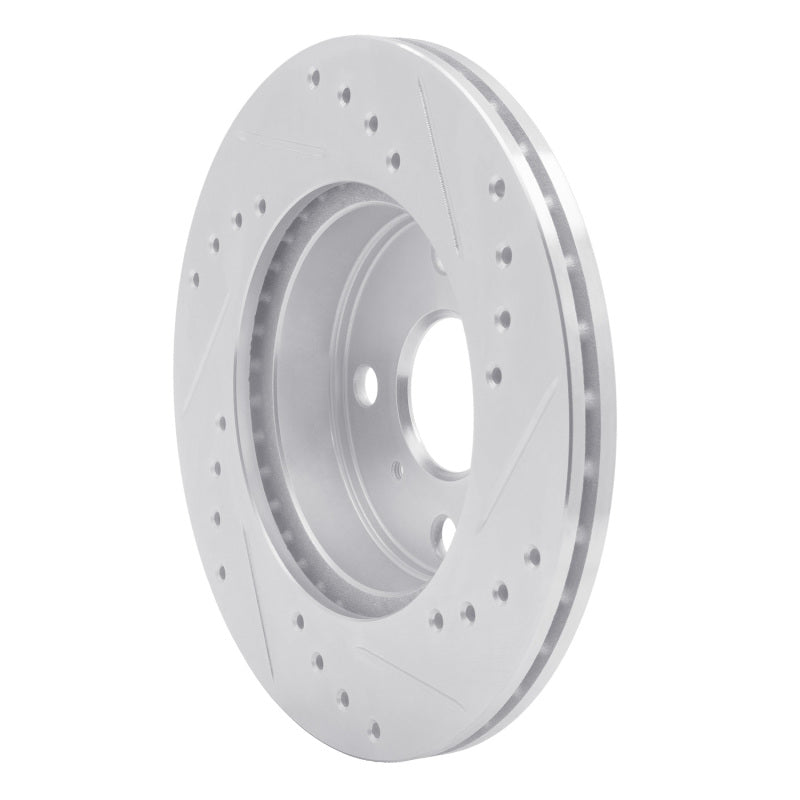 R1 85-88 Chevrolet Nova Front Left Drilled & Slotted Silver Brake Rotor-Brake Rotors - Slot & Drilled-Grocery Getter Performance