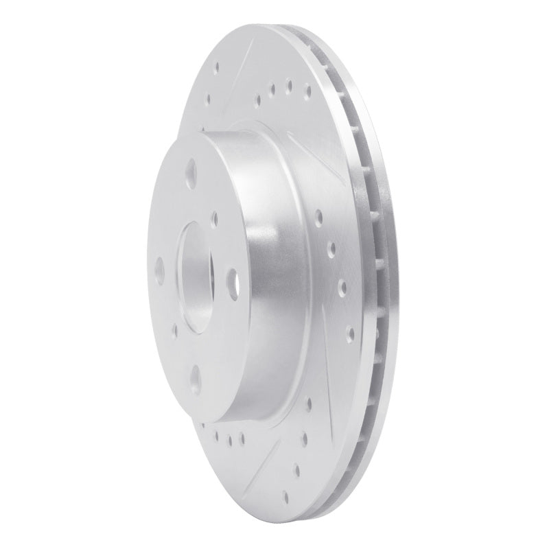 R1 85-88 Chevrolet Nova Front Left Drilled & Slotted Silver Brake Rotor-Brake Rotors - Slot & Drilled-Grocery Getter Performance