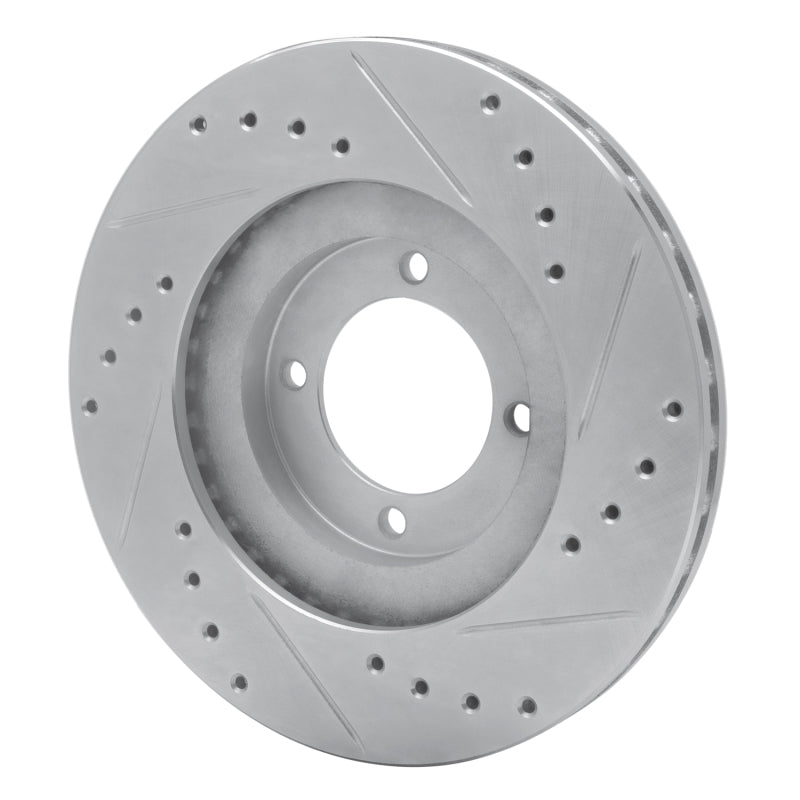R1 85-88 Toyota Cressida Front Left Drilled & Slotted Silver Brake Rotor-Brake Rotors - Slot & Drilled-Grocery Getter Performance