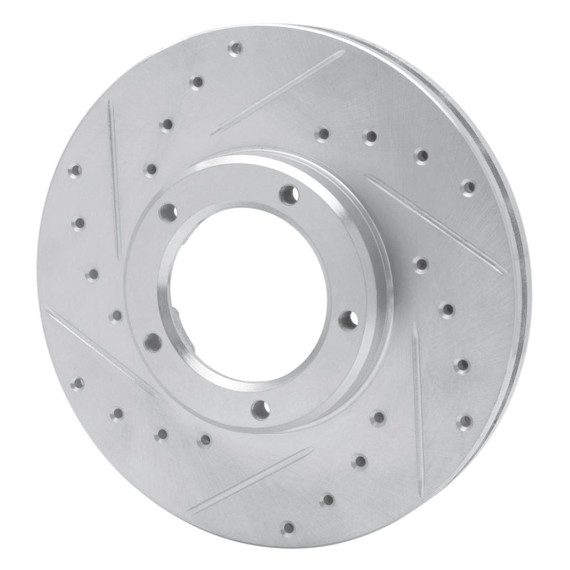 R1 85-92 Toyota Pickup Front Left Drilled & Slotted Silver Brake Rotor-Brake Rotors - Slot & Drilled-Grocery Getter Performance