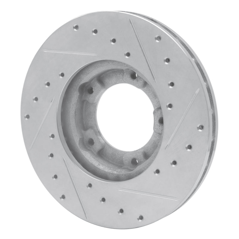 R1 85-92 Toyota Pickup Front Left Drilled & Slotted Silver Brake Rotor-Brake Rotors - Slot & Drilled-Grocery Getter Performance