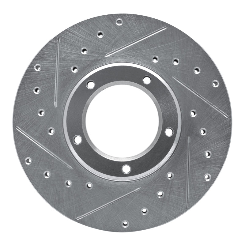 R1 85-92 Toyota Pickup Front Left Drilled & Slotted Silver Brake Rotor-Brake Rotors - Slot & Drilled-Grocery Getter Performance