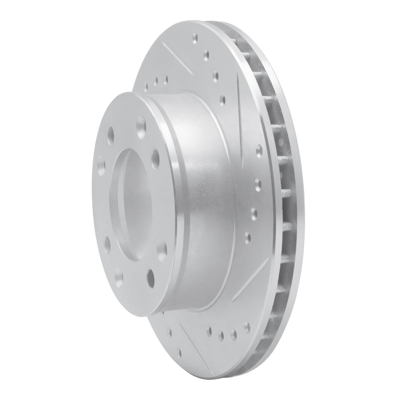 R1 86-88 Mazda RX-7 Front Right Drilled & Slotted Silver Brake Rotor-Brake Rotors - Slot & Drilled-Grocery Getter Performance