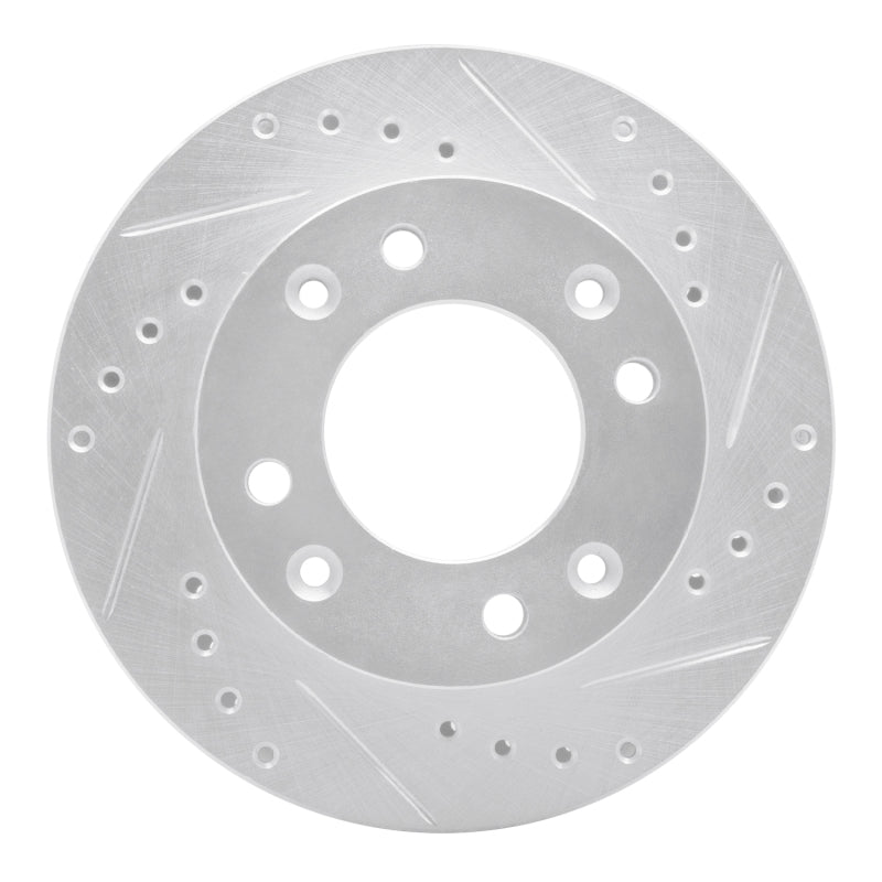 R1 86-88 Mazda RX-7 Front Right Drilled & Slotted Silver Brake Rotor-Brake Rotors - Slot & Drilled-Grocery Getter Performance