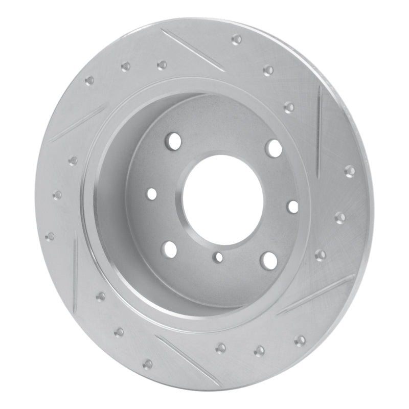 R1 86-88 Mazda RX-7 Rear Left Drilled & Slotted Silver Brake Rotor-Brake Rotors - Slot & Drilled-Grocery Getter Performance