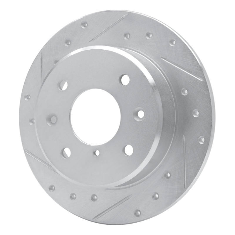 R1 86-88 Mazda RX-7 Rear Left Drilled & Slotted Silver Brake Rotor-Brake Rotors - Slot & Drilled-Grocery Getter Performance